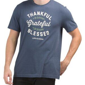 LIFE IS GOOD NWT Men's size S THANKFUL GREATFUL BLESSED Tee Shirt New